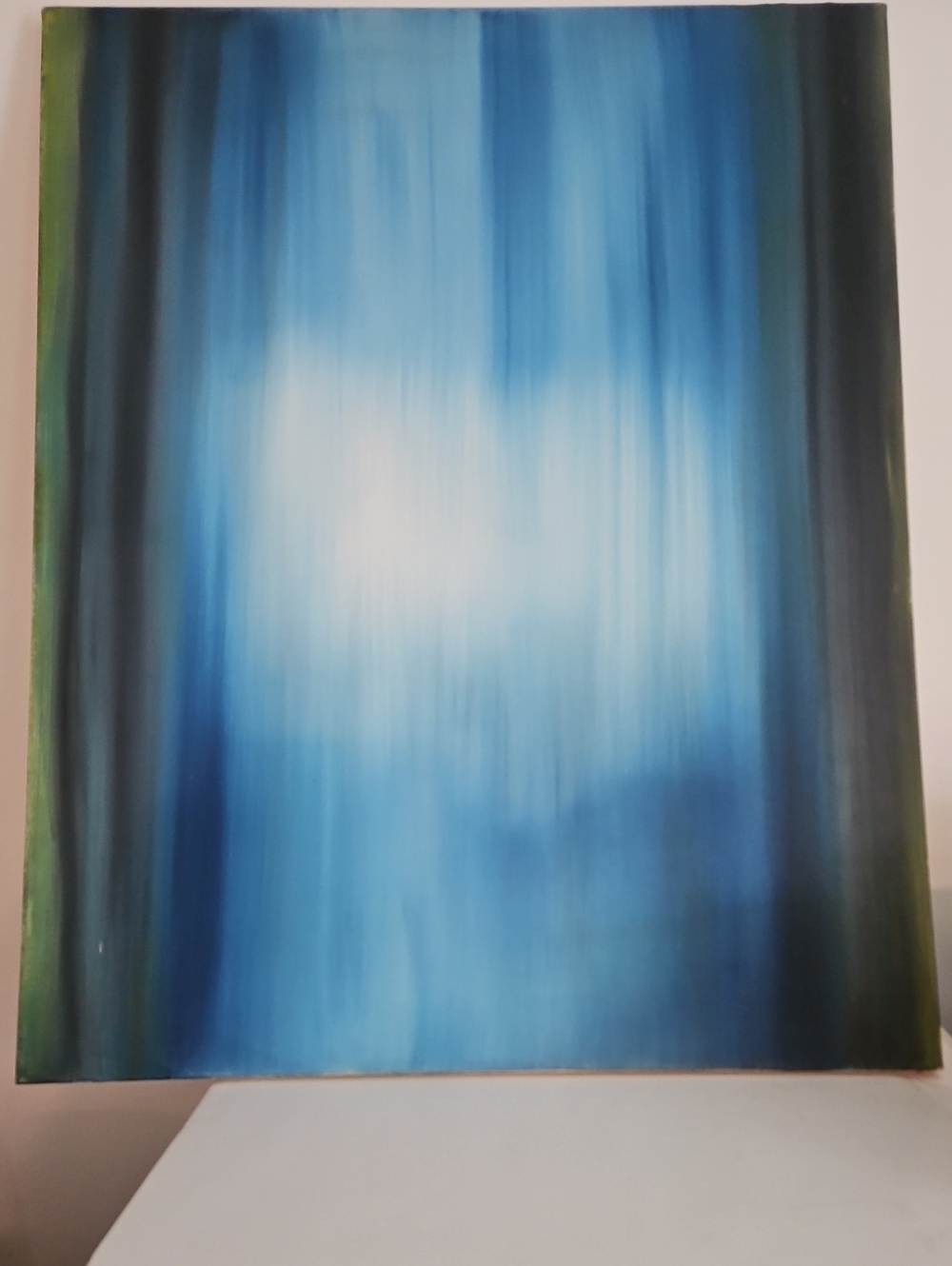 Serene Vertical Blue Gradient Canvas by